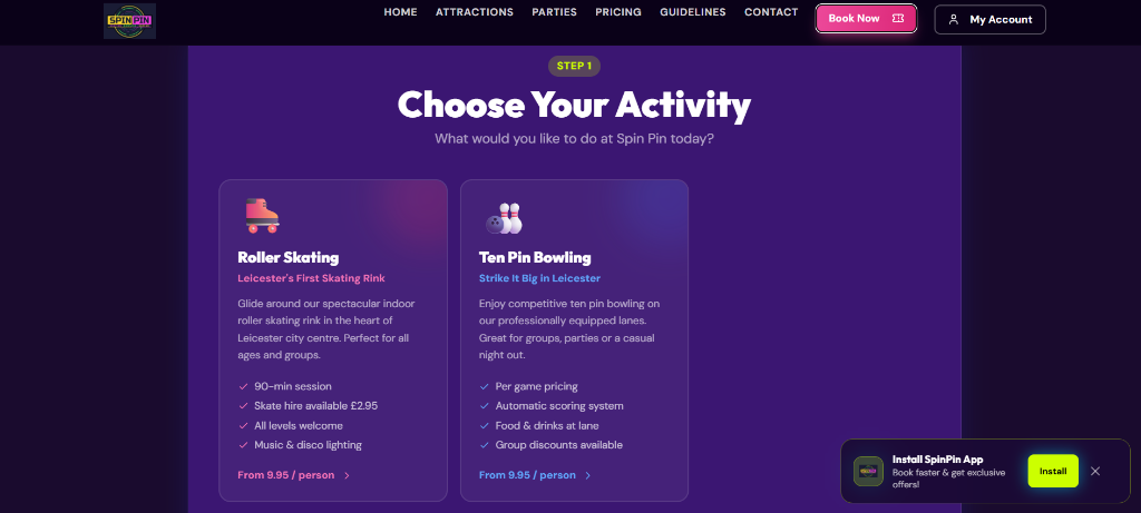 SpinPin – Entertainment Venue Platform - Screenshot 2